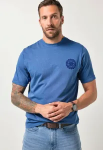 Футболка с коротким рукавом, винтажный стиль, принт на груди, размер до 8xl. Jp1880, Jean Blue