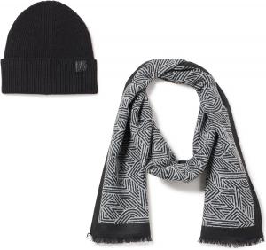 Женский подарочный набор DKNY Crosswalk: шарф и шапка, Black