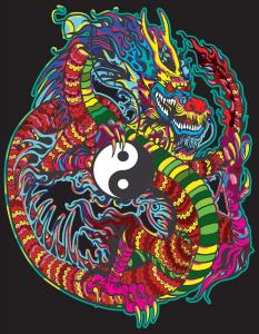 Бархатная раскраска, Дракон Инь-Ян Painting Velvet