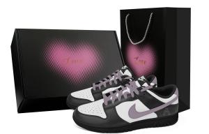 Nike Кроссовки для скейтбординга Dunk Love Confession Heart Box с низким верхом, устойчивые к истиранию, унисекс, черно-белые
