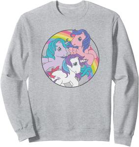 Толстовка My Little Pony Retro Rainbow Original Ponies Circle Portrait, серая