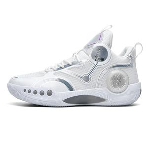 Кроссовки для бега с амортизацией, дышащие, легкие, с высоким верхом для детей и подростков Kung Fu partners, белый/серый