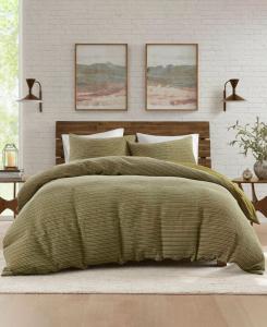Комплект постельного белья Lyon Waffle Washed, 3 предмета, размер Full/Queen Woolrich, Green