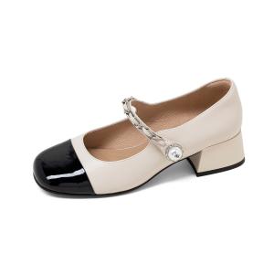 Туфли Мэри Джейн женские Comely, цвет Apricot/Black