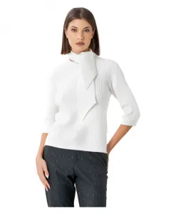 Стильный ребристый свитер с короткими рукавами. Kocca, белый