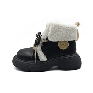 Термостойкие устойчивые к истиранию противоскользящие короткие зимние ботинки с эффектом увеличения роста для женщин CHERRY&KALIKA, черный