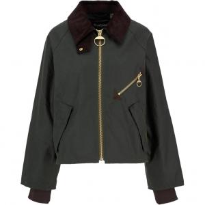 Куртка с вельветовым воротником и застежкой-молнией спереди Barbour, зеленый