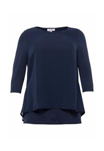 Блузка-рубашка легкого А-силуэта с заостренным подолом sheego, цвет Marine