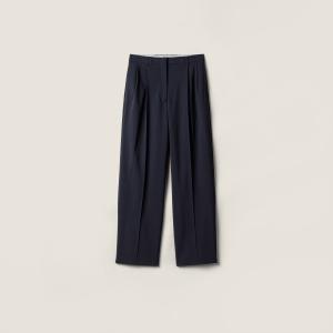 Шерстяные брюки MIU MIU, темно-синий