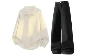 Повседневная спортивная одежда Unisex с лацканом Lapel Moderate X1617, top оранжевый+pants черный