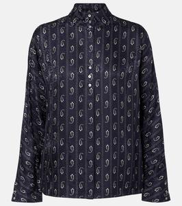 Рубашка в стиле пейсли жаккард Tory Burch, Medium Navy Paisley