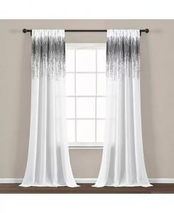 Оконные шторы с блестками и блестками Lush Decor, белый