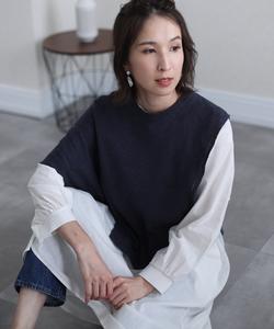 Асимметричный жилет с боковым поясом Pourvous, цвет Heather Navy