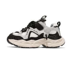 Дышащие, нескользящие и износостойкие низкие детские кроссовки для повседневной носки SHIBU, серебряный/черный