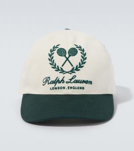 Вышитая бейсболка из твила Ralph Lauren Purple Label, Classic Cream