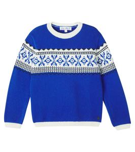 Жаккардовый шерстяной свитер Tartine et Chocolat, Bleu Electrique