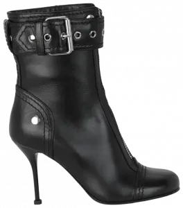 Женские ботильоны Alexander McQueen с пряжкой, черный