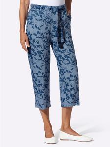 брюки 7/8 в джинсах сине-голубой принт Sieh an!