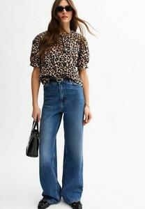 Блуза New Look LEOPARD PRINT OVERSIZED COLLAR, Brown Pattern/Brown