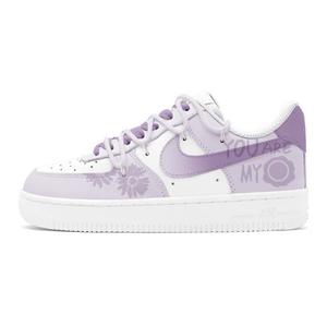 Nike Детские кроссовки для скейтбординга Air Force 1 с противоскользящей подошвой, износостойкие, фиолетовые, для подростков