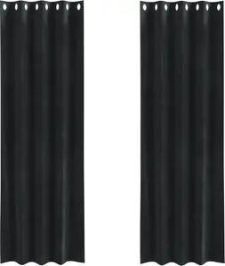 Плотные шторы для мебели с люверсами, 2 шт., черный бархат - Шторы и шторы 4107165 vidaXL