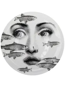 Тарелка с принтом, 26,5 см, Fornasetti, белый