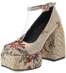 Женские босоножки на платформе LSIGHTUS с ремешками, высоким массивным каблуком, открытым носком и фиксацией на щиколотке, модные обувь на шнуровке для свадьбы, вечеринки, выпускного, танцев или вечернего платья, коричневый