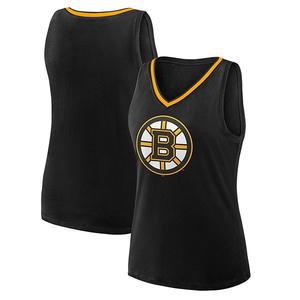 Женский логотипный атлетический черный топ-майка Boston Bruins Stellar Win с V-образным вырезом Unbranded