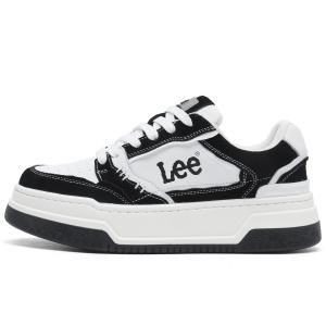 Lee Абразивоустойчивые дышащие низкие скейтбордские кроссовки для мужчин с эффектом увеличения роста черно-белые, цвет Black White