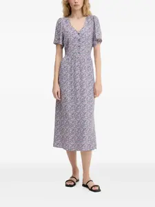Платье миди с цветочным принтом и пуговицами спереди Marc O'Polo, синий