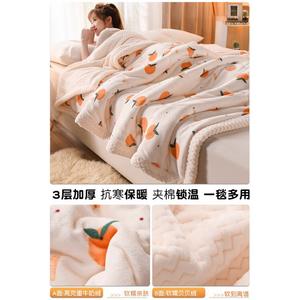 Disney Одеяло 200х230 см, трехслойное, флис, цвет Sweet Orange