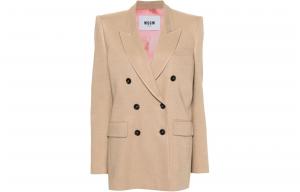 MSGM Двубортный длинный пиджак, Light Brown