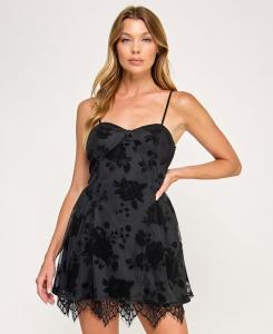 Мини-платье-бюстье без рукавов с бархатным покрытием для подростков SENI & CADE, Black