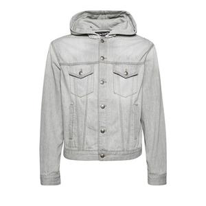 Брюки Palm Angels Curved Logo Denim Jacket, Light Grey