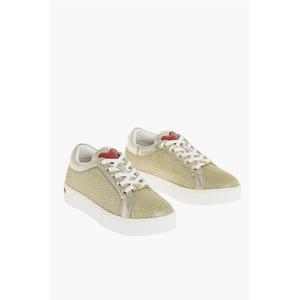 LOVE Блестящие кроссовки CASSETTA35 Moschino, Gold