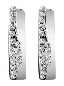 Adeliás Женские серьги - серьги-кольца на шарнирах из золота 333 пробы с кубическим цирконием в серебре