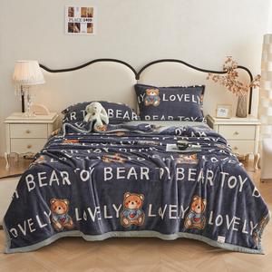 Antarctic Простыня из молочного велюра 230х250 см, утолщенная, двусторонняя, цвет Love Bear