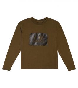 Футболка из хлопкового джерси с логотипом C.P. COMPANY KIDS, коричневый