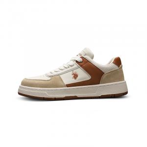 U.S. POLO ASSN. Низкие скейтерские кроссовки мужские бежево-коричневые, цвет Beige Brown
