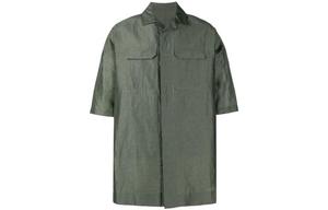 Рубашка с короткими рукавами и мерцающим эффектом Rick Owens, зеленый