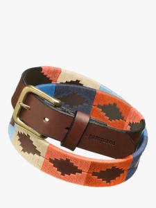 Кожаный ремень alba Pampeano, цвет Blue/Cream/Orange