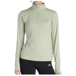 Женская спортивная футболка Space Dye с застежкой на четвертную молнию для бега New Balance, зеленый