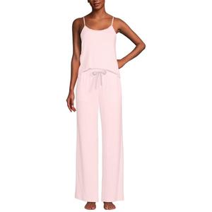 Мини-комплект пижамы: топ-ками и брюки с широкими штанинами Lands' End, цвет simply pink