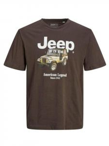 Мужская футболка с круглым вырезом коричневого цвета Jack & Jones