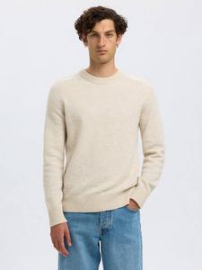 Свитер с круглым вырезом из смеси шерсти и альпаки Rai Selected, Oatmeal
