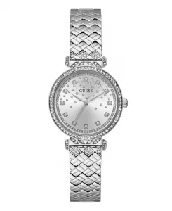 Женские аналоговые часы из стали серебристого тона 32 мм Guess, silver