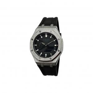 Часы Casio G-Shock Analog-Digital 2100 Series, арт. GA-2100-1A1, черный/морозно-серебристый