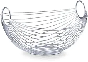 Ваза для фруктов Zeller Present, 1 шт., из нержавеющей стали, идеальная вентиляция 28х16 см, цвет silberfarben