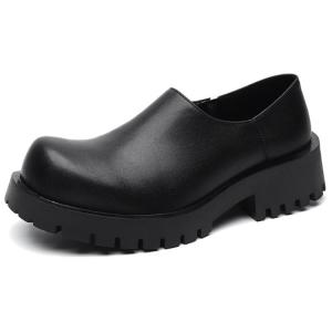 WEISHIBANGWEI Мужские повседневные кожаные туфли черные с увеличенной высотой, цвет Black Height Increasing