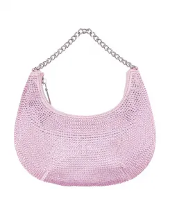 Сумка-кроссбоди All Over Crystal Crescent Moon с кристаллами по всей поверхности Nina, розовый